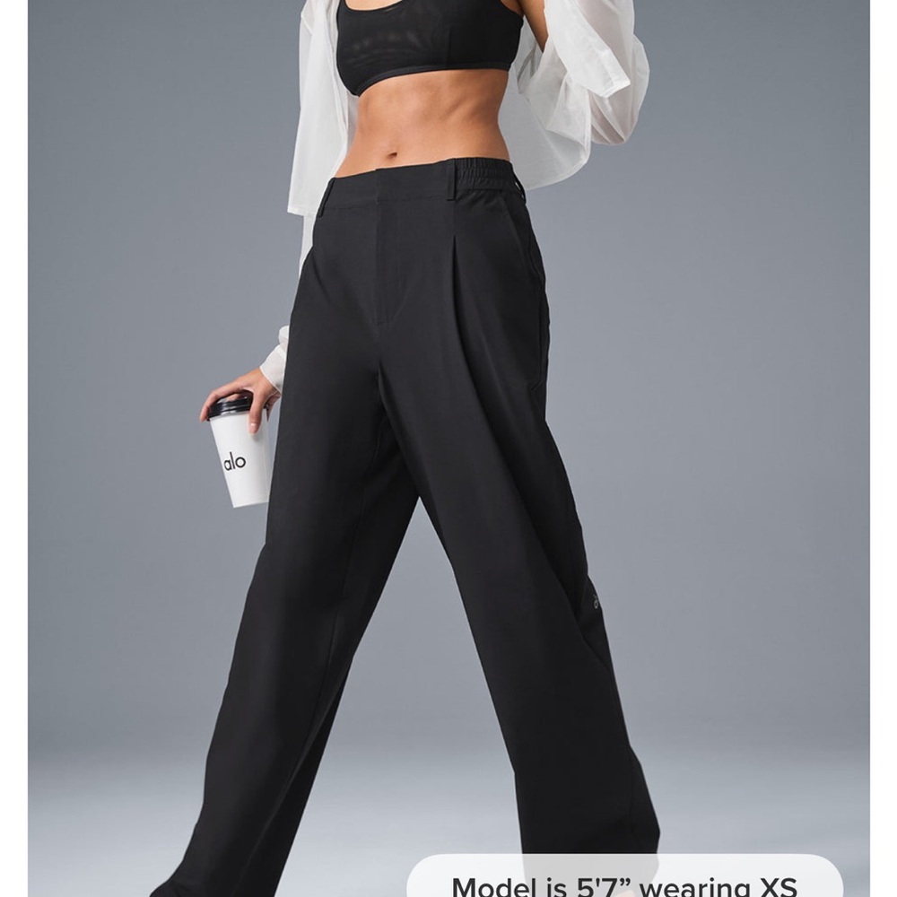 ALO Yoga Black Wide Leg Pants regular Large